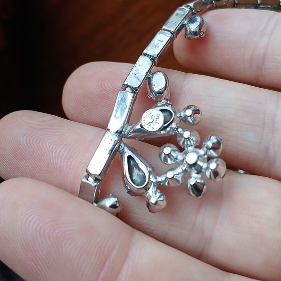 Phyllis Sterling Silver Vintage Crystal Flower Necklace Like New! RARE - Picture 8 of 8